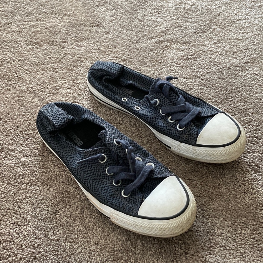 Converse All Star Blue Canvas Sneakers Low Top Lace Up Casual SIZE 7